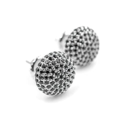 Round Black Earrings