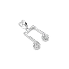 Sparkling Musical Note Pendant in CZ stones.
Premium Musical Note Pendant for men’s jewelry collection.
925 silver diamond Musical Note Pendant for women’s jewelry.
Jewelry close-up: Musical Note Pendant in lab-grown diamonds.