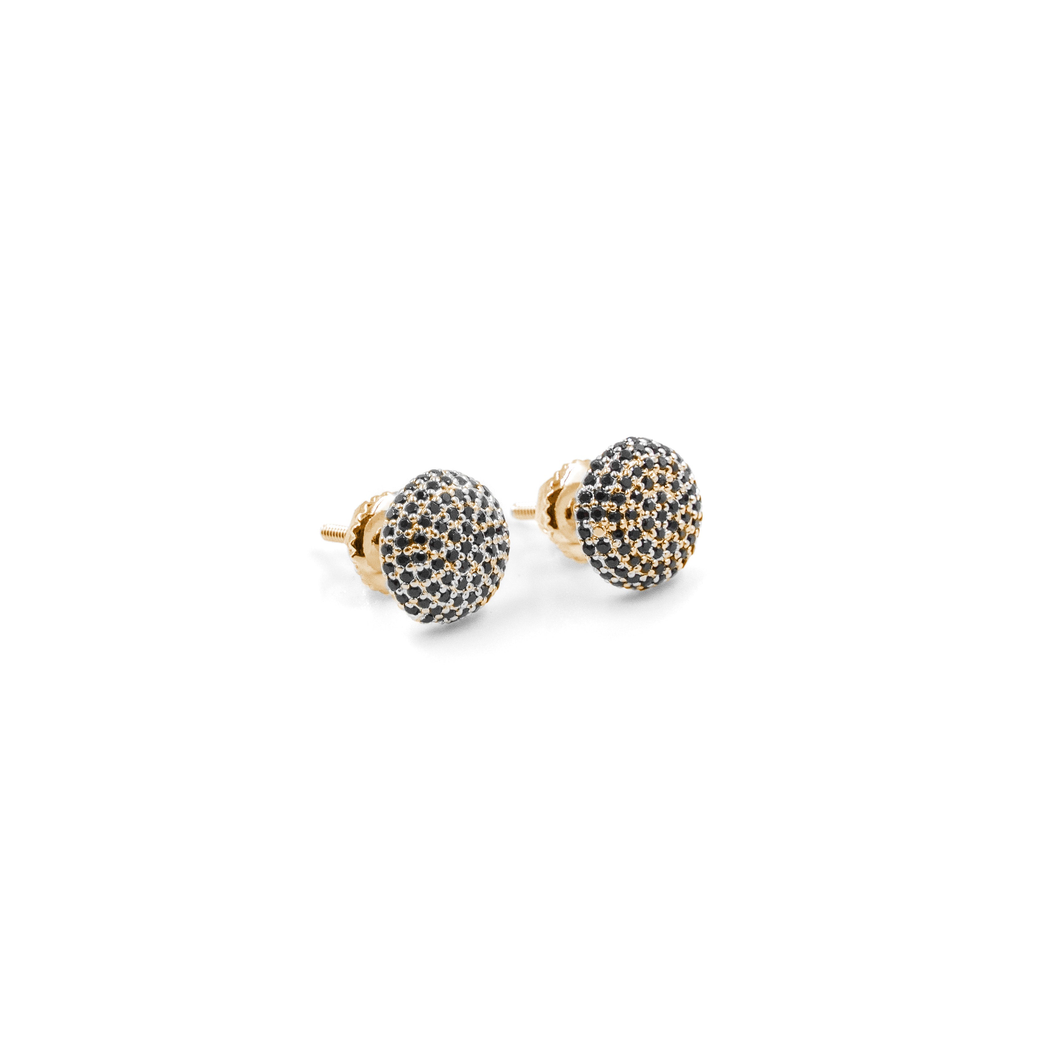 Round Black Earrings