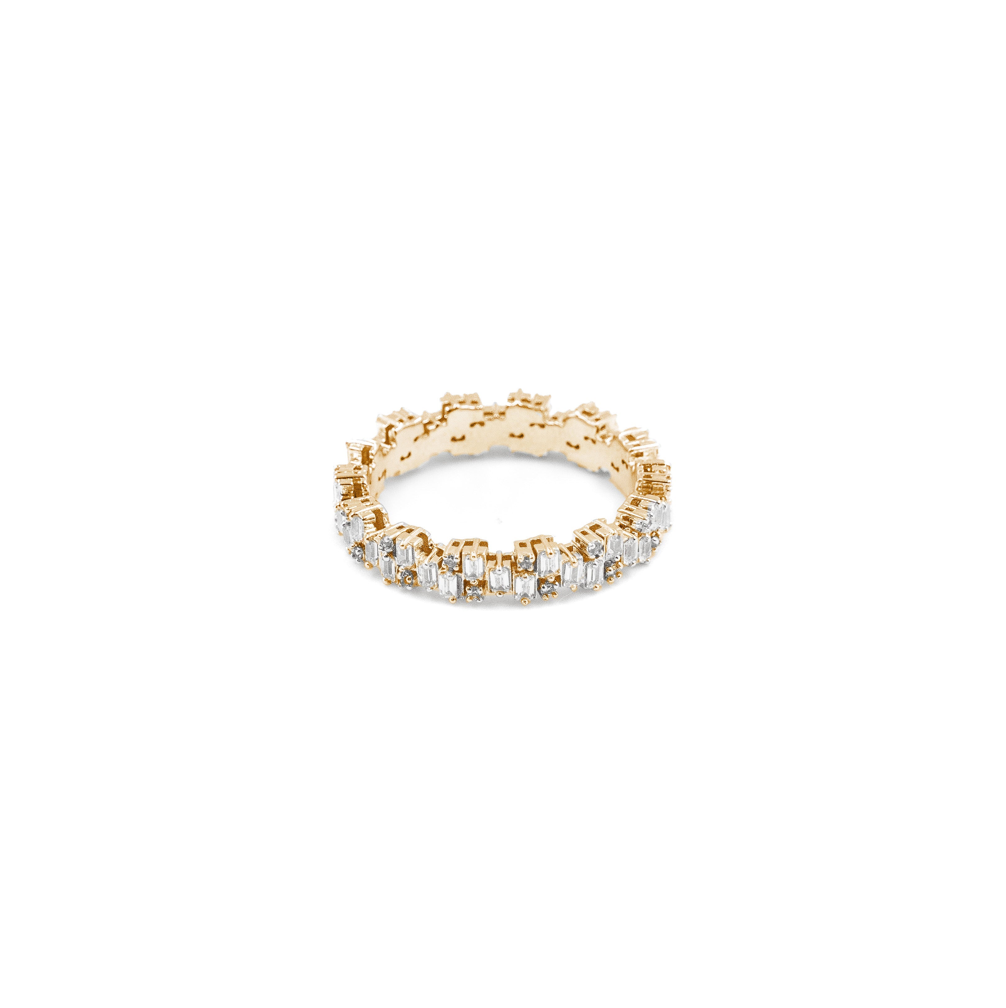 Diamond-studded Baguette Ring for casual and hip hop looks.
Unique silver ring with irregular baguette stones.
Close-up of 925 silver Baguette Ring.
Premium lab-grown diamond Baguette Ring in silver.
Statement Irregular Baguette Ring for gifting.