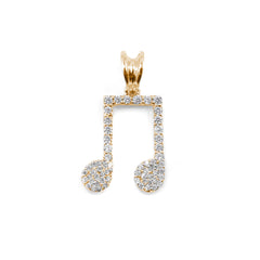 Hip-hop style Musical Note Pendant with diamonds.
Musical Note Pendant with lab-grown diamond sparkle.
Sterling silver iced-out pendant for music fans.
Diamond-studded Musical Note Pendant in 925 silver.