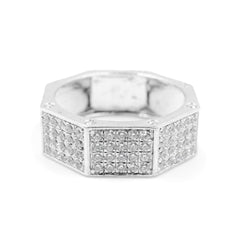 Octagon Band with lab-grown diamonds for women’s jewelry.
Edgy geometric design Octagon Band for men and women.
Iced-out Octagon Band in sterling silver close-up.
Lab-grown diamond Octagon Band for modern style.