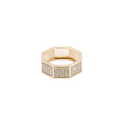 Octagon Diamond Band for trendy men’s and women’s looks.
Sterling silver geometric ring with CZ stones.
Octagon-shaped Diamond Band for bold hip-hop jewelry style.
Diamond-studded Octagon Band for special occasions.