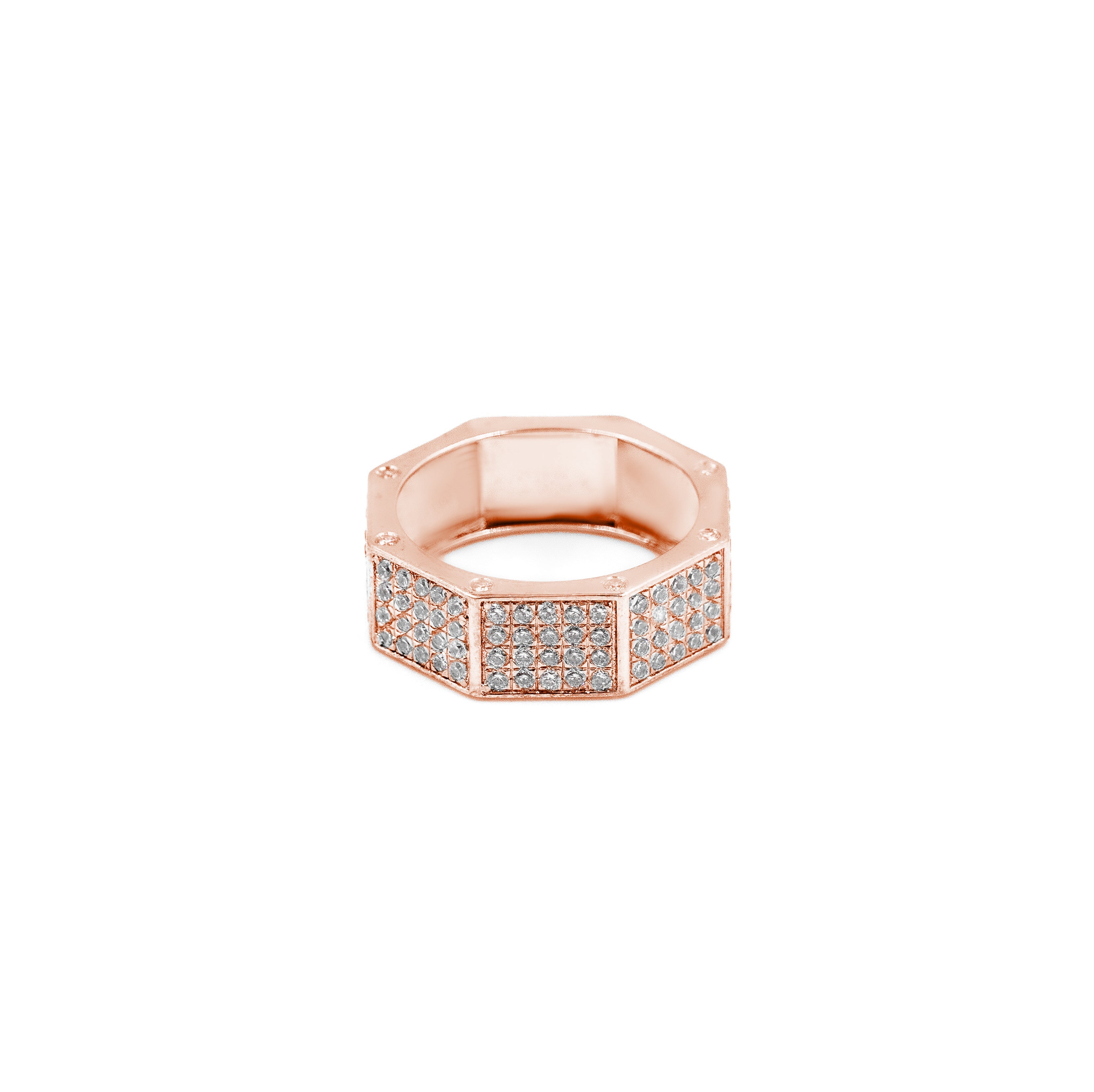 Geometric Octagon Band in lab-grown diamonds for silver jewelry lovers.
Premium Octagon Band perfect for gifting or casual wear.
Sparkling Octagon Diamond Band in CZ stones close-up.
Edgy Octagon Diamond Band for men and women’s silver jewelry collection.